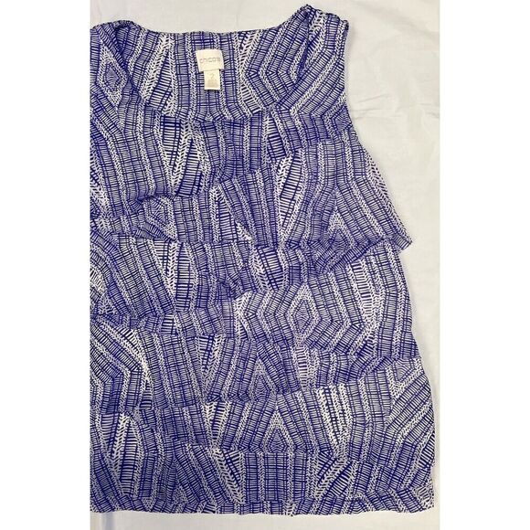 Chicos Purple Pullover Lined Top Size 2 (Medium) Preppy Aztec Career - Picture 3 of 9